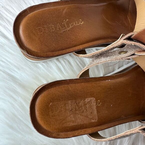 Diba True Metallic & Brown Leather Strappy Sandals Size 9.5 - Picture 5 of 13